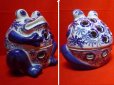 画像2: 陶器製の蛙（カエル/かえる）の香炉(香呂/コウロ）の蓋式 (2)