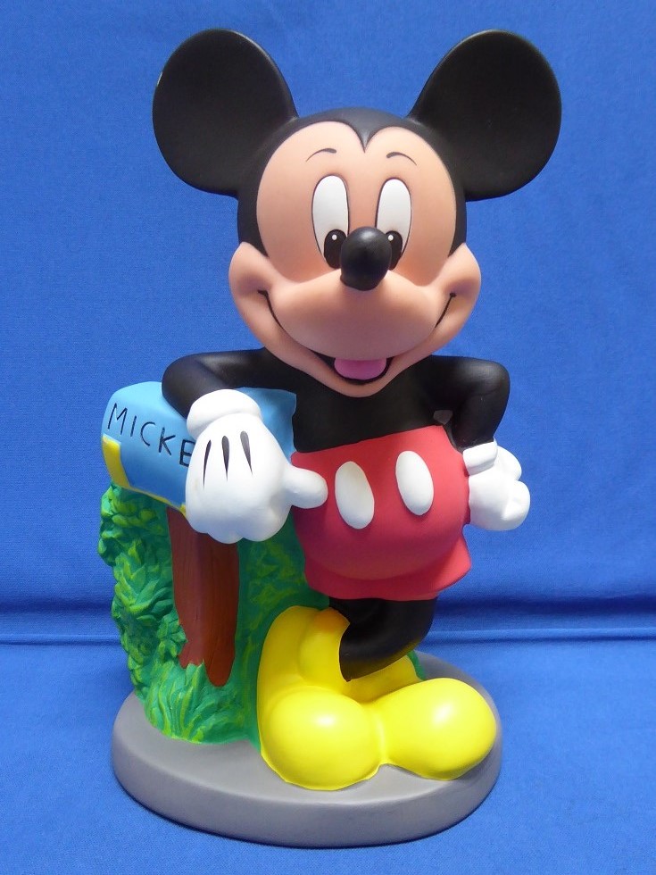 レトロ ミッキーマウス フィギュア 貯金箱 ディズニー ソフビ 夢 市 場